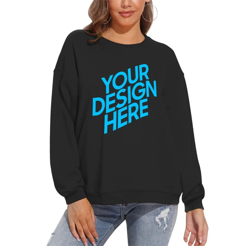 Sweat ample à col rond et épaules tombantes pour les femmes A-071 Personnalisé
