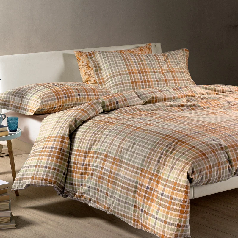 Copripiumino con federe country house Tartan Club in Cotone