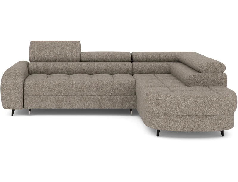 Canapé d'angle convertible design ALESIA avec coffre de rangement