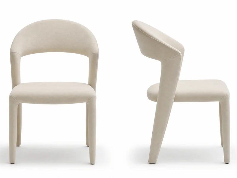Lot de 4 chaises Madeleine — velours anti-taches & design enveloppant