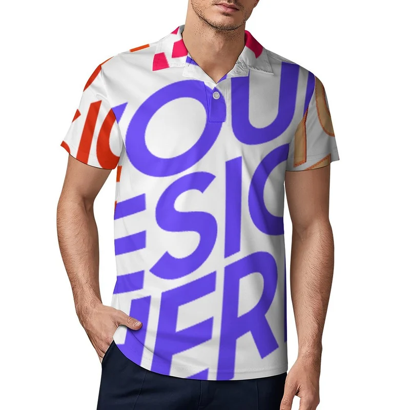 Polo pur coton pour homme personnalisée avec prénom motif texte