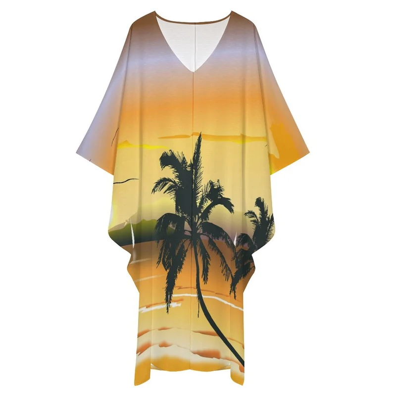 Robe Grande Taille Personnalisée | Tunique Ample Taille Unique Col V