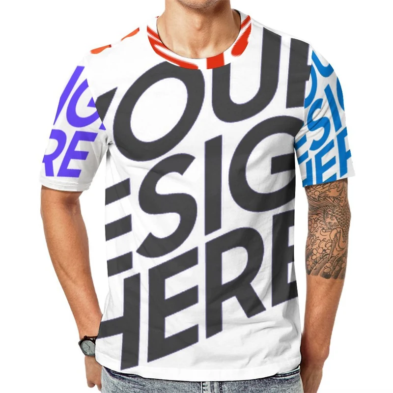 Tee NT unisexe col rond coupe régulière à manches courtes personnalisée avec prénom motif texte (conception multi-images)