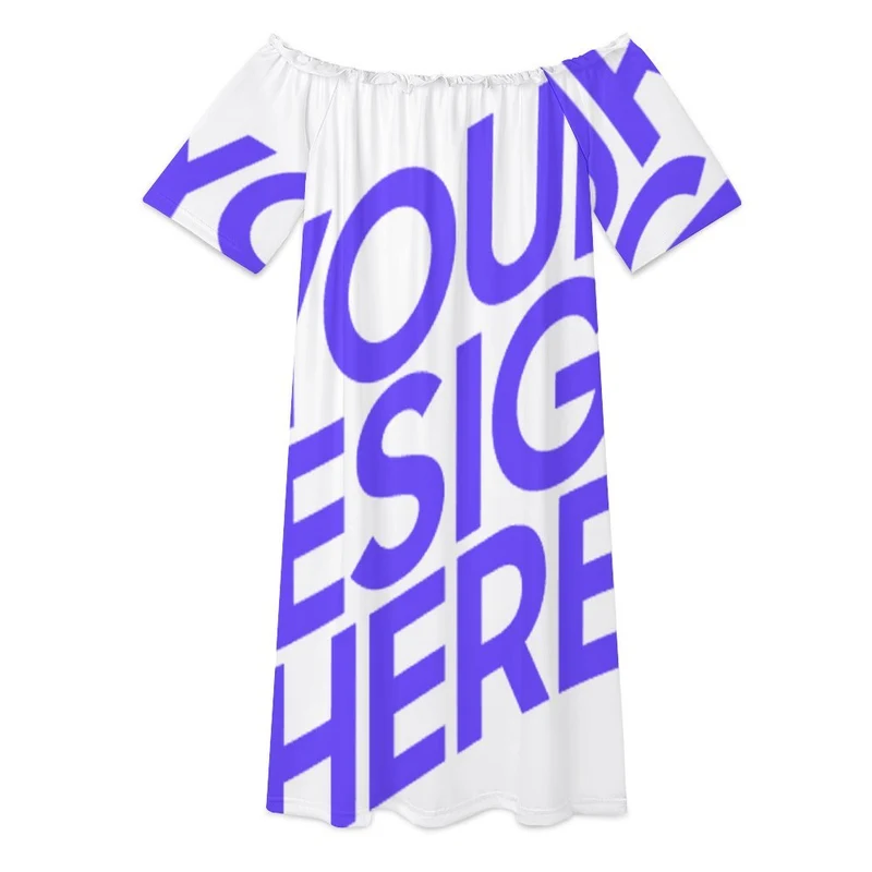 Robe à épaules dénudées pour femmes F9Q tenue d'été décontractée sexy à la mode personnalisée avec prénom motif texte