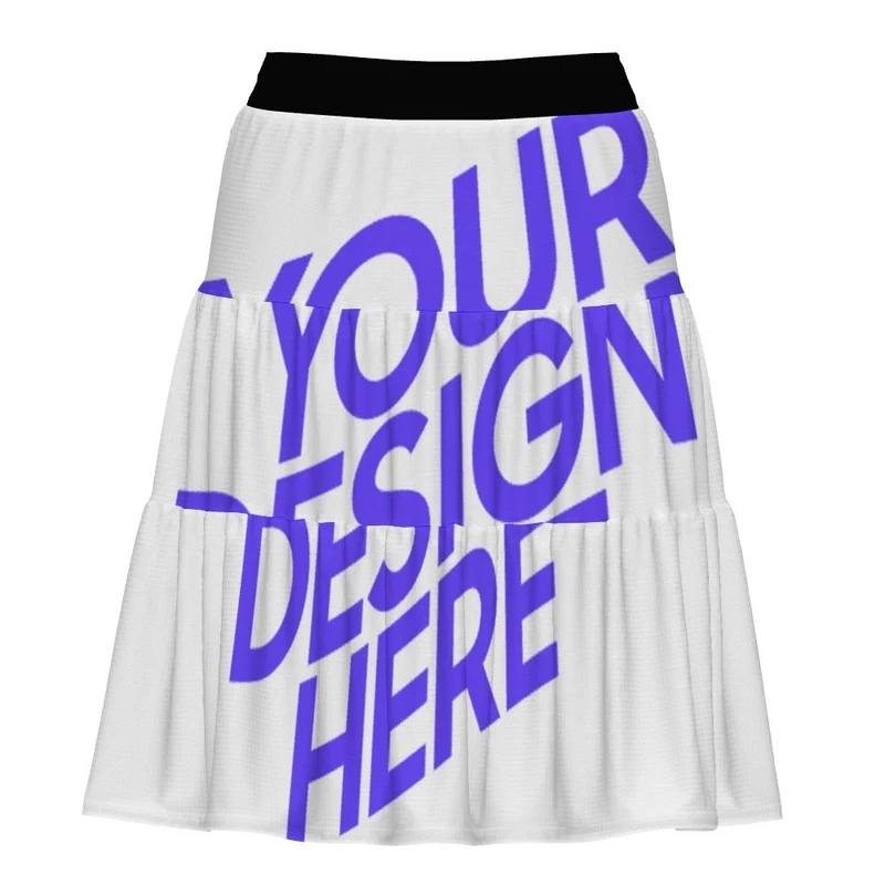 Jupe midi pliée à plusieurs niveaux pour femme MSYX049 personnalisée avec photo motif texte (conception une image)