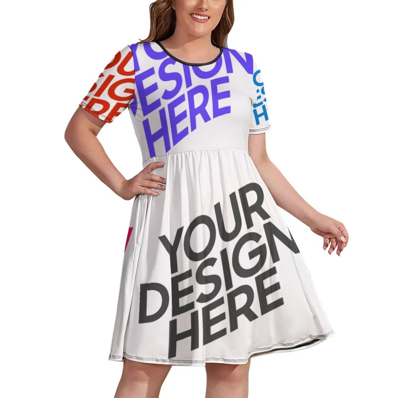 Robe chemise femme grandes tailles NZ034 personnalisée avec texte motif photo (conception multi-images)