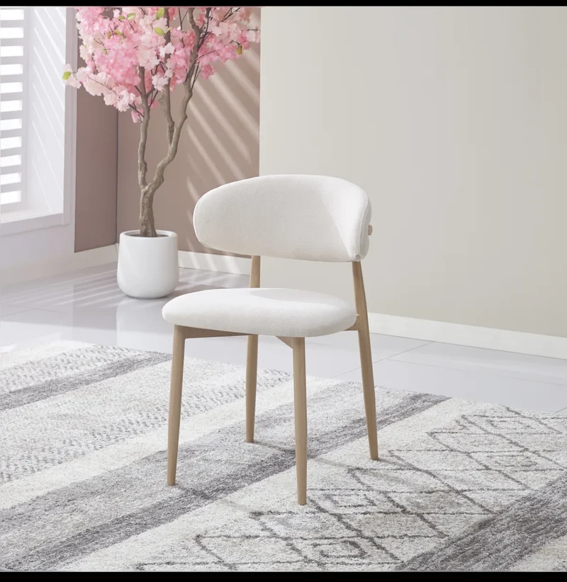 CHAISE LUCILE PIED EFFET BOIS GRAIN BEIGE