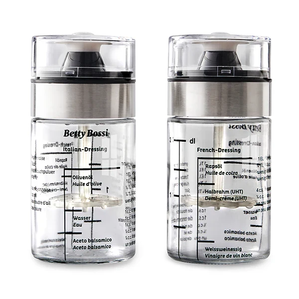 2 mélangeurs pour sauce à salade en verre Betty Bossi
