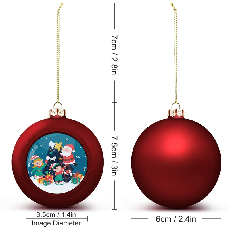 Boule de Décoration de Noël d'intérieur (Grande) Originale JJ0525030 impression personnalisée avec photo logo motif texte