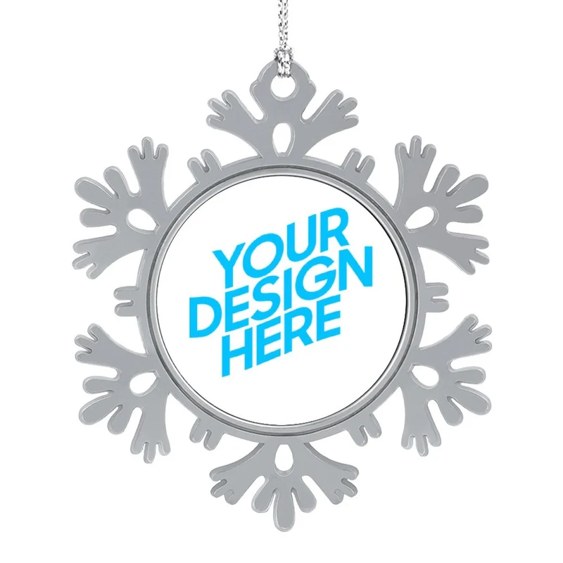 Décoration de Noël en forme de petit flocon de neige JJ0525008 impression personnalisée avec motif texte photo logo