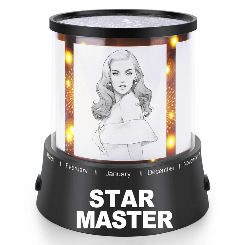 Lampe personnalisée de projection ciel étoilé avec 2 niveaux de luminosité