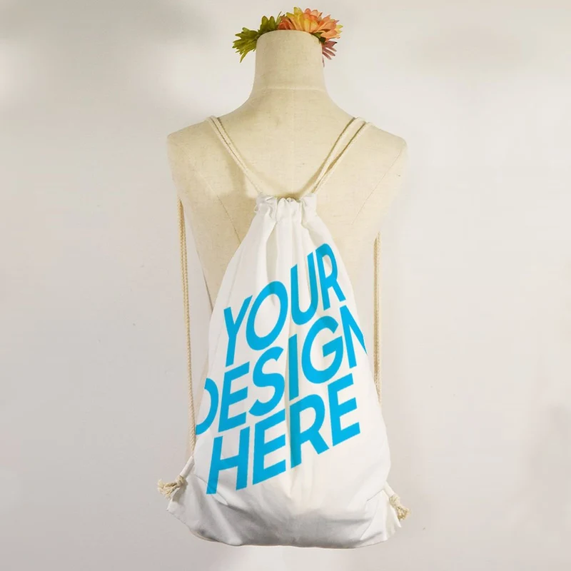 Sac à dos personnalisé en toile avec cordon de serrage