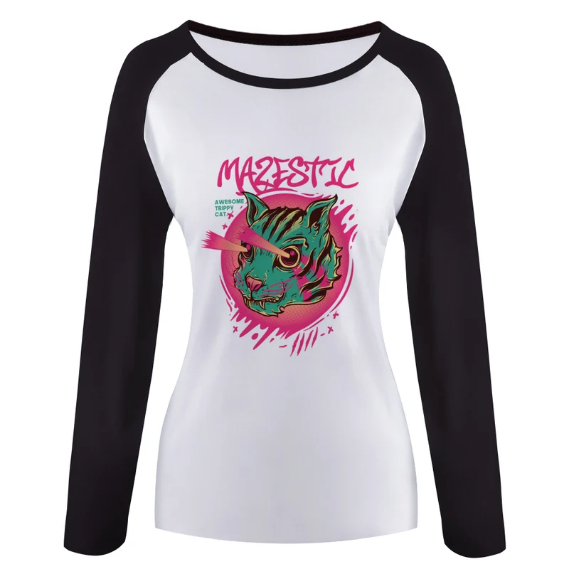 T-shirt tee shirt Raglan manches longues pour femme personnalisé avec photo texte