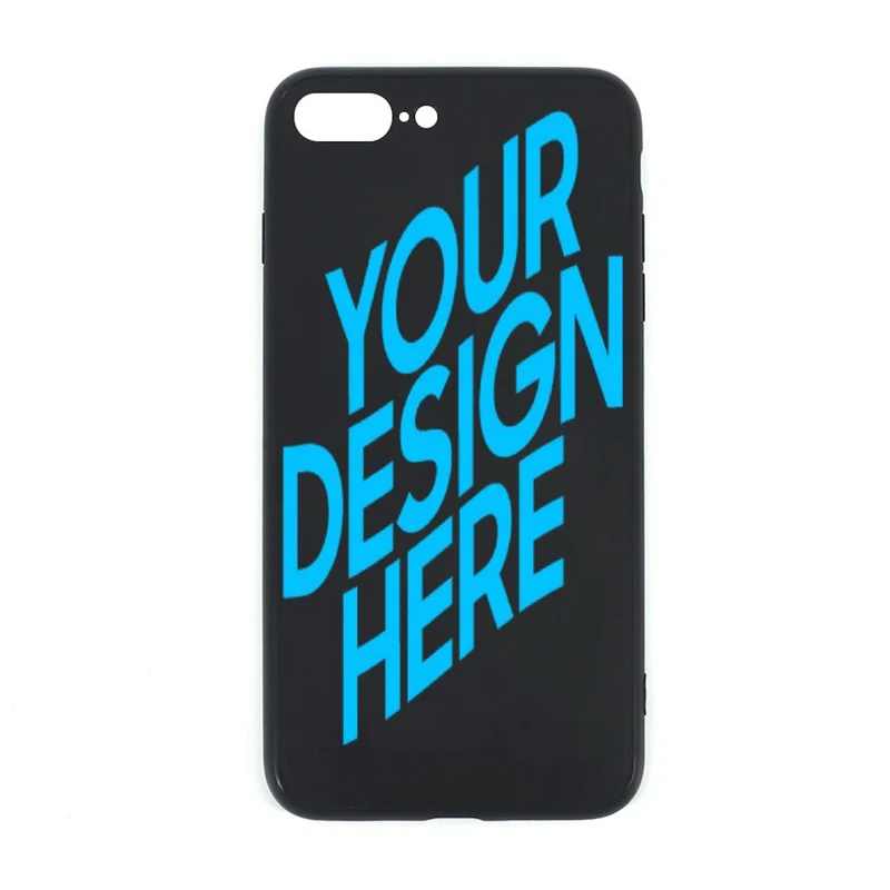 Coque Verre TPU Noir pour iPhone 7P / 8P personnalisée avec photo