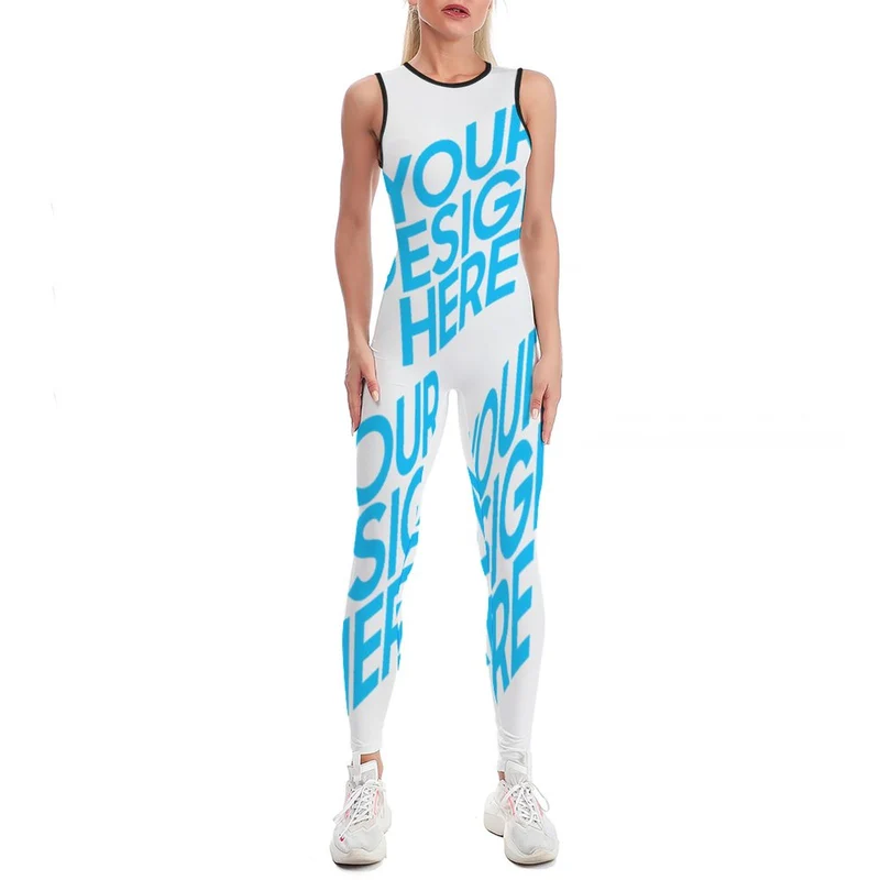 Combinaison de yoga body une pièce salopette femme fluide décontractée XG001 personnalisé avec image logo motif texte
