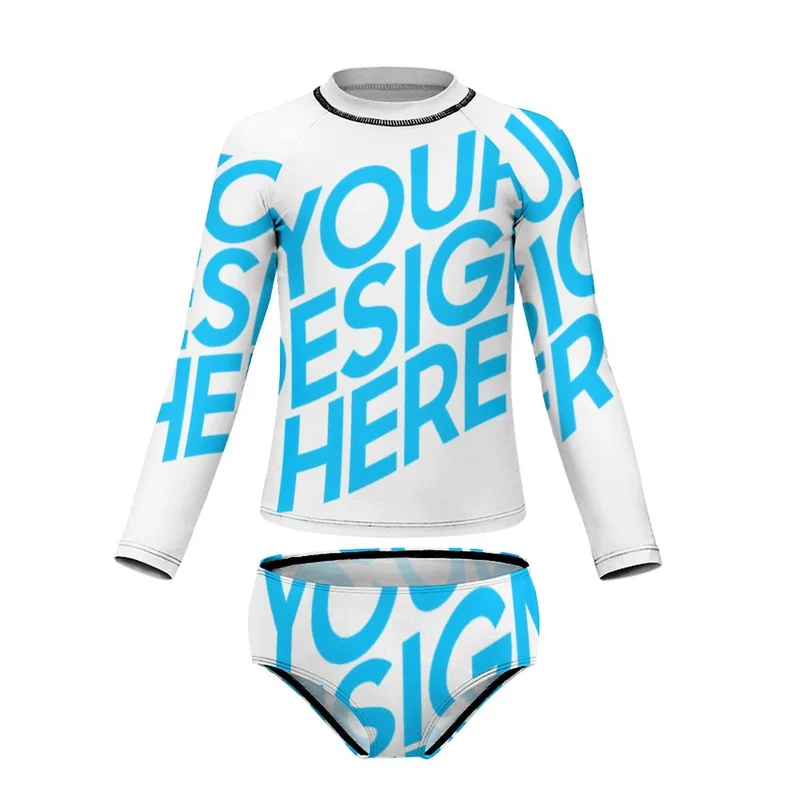 Maillot de bain/Surf à manches longues fille deux pièces NT020 impression personnalisé avec photo motif logo texte