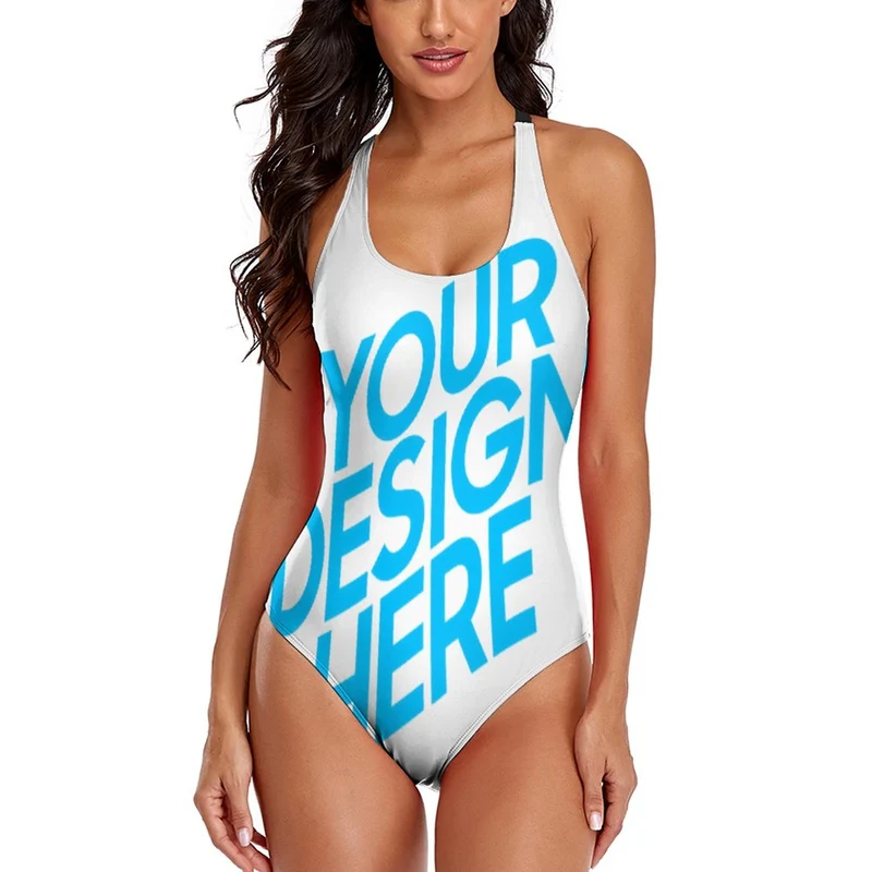 Maillot de bain une pièce élégant femme LT3150 personnalisé avec image logo texte motif (conception une image)