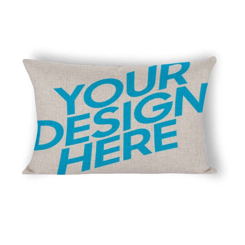 Taies d'oreiller / Housses de coussin personnalisée avec prénom photo en coton lin en forme de longue bande impression recto 20"×30"