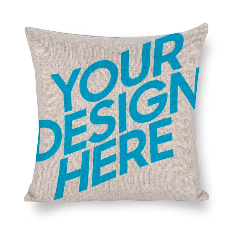 Taies d'oreiller / Housses de coussin en coton lin personnalisée avec photo motif logo texte image