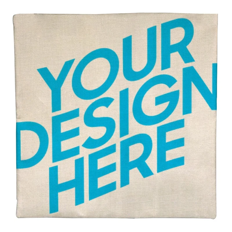 Taies d'oreiller / Housses de coussin en lin 25cmx25cm (impression recto) personnalisée avec photo motif logo texte