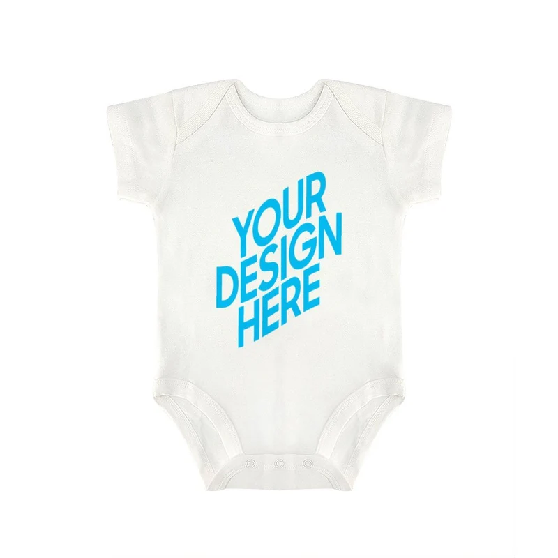 Combinaison Barboteuse triangle à manches courtes bébé nouveau-né Unisexe personnalisée avec photo logo motif texte