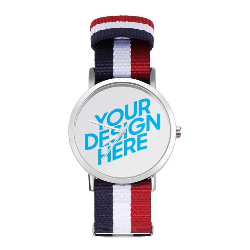Montre Bracelet tissée sans échelle personnalisée avec photo texte