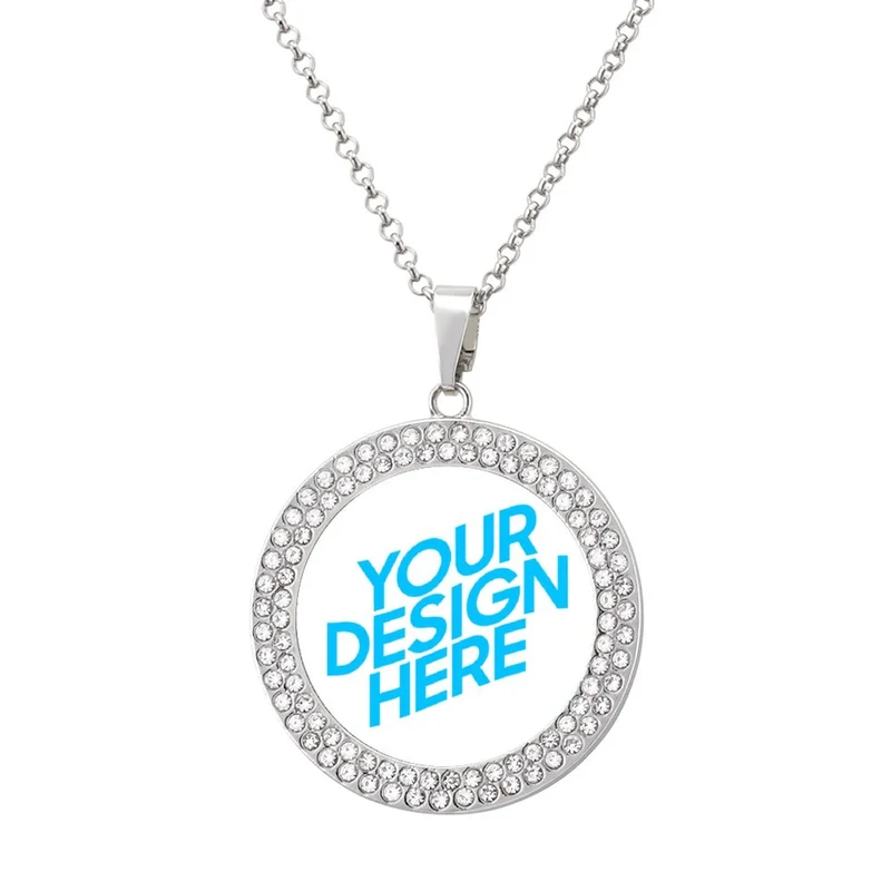 SS1401003 Collier personnalisé de diamants d'impression couleur