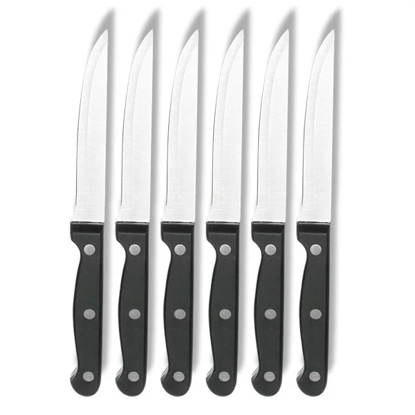 6 couteaux à steak lame lisse Lacor