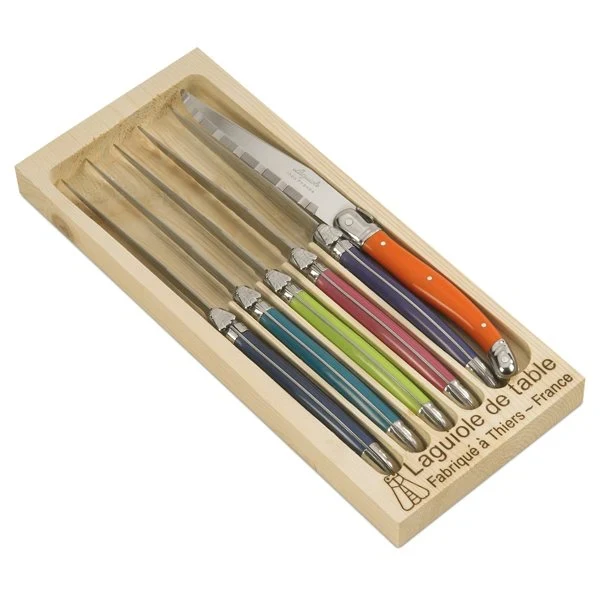 6 couteaux Laguiole London Mix et coffret bois Jean Dubost