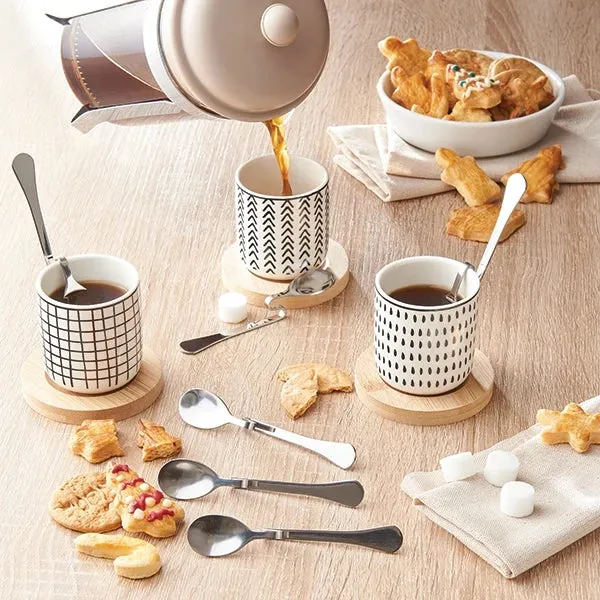 6 cuillères à café coudées inox 11 cm Mathon
