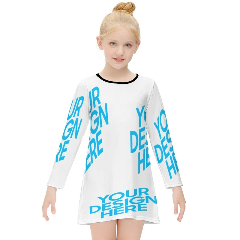Robe enfant à manches longues personnalisée et design avec votre nom ou texte