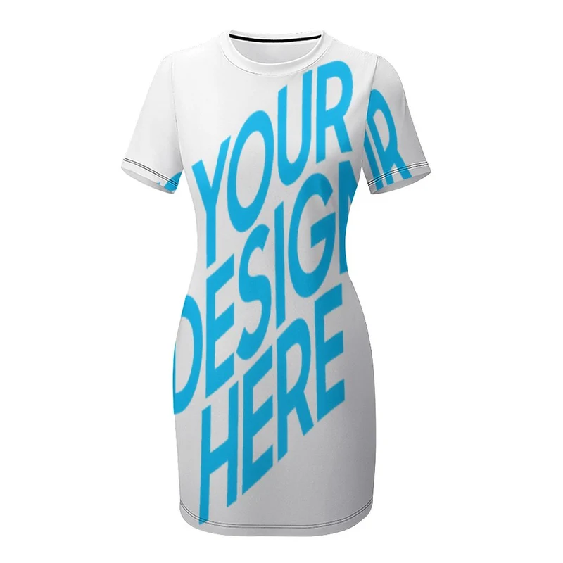 Robe d'été sportive / Robe de sport à manches courtes femme NZ003 personnalisé imprimé avec photo texte