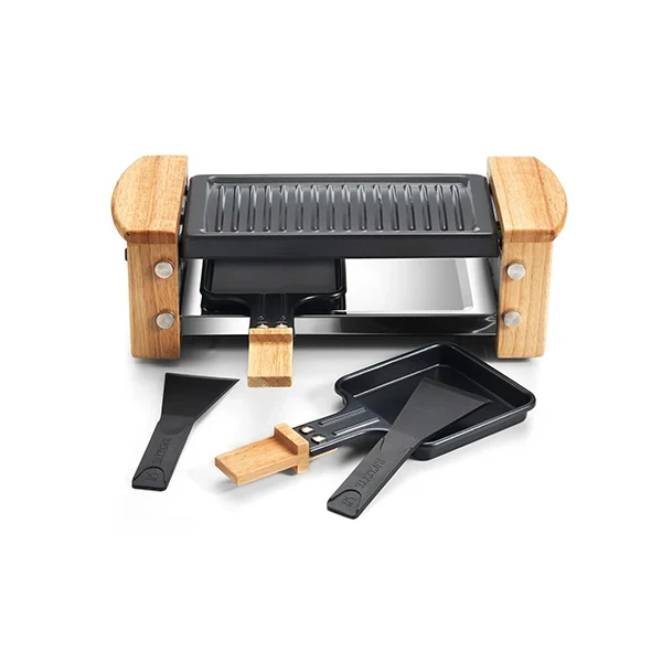 Appareil à raclette pour 2 personnes KCWOOD.2 finitions bois 350 W Kitchen Chef Professional