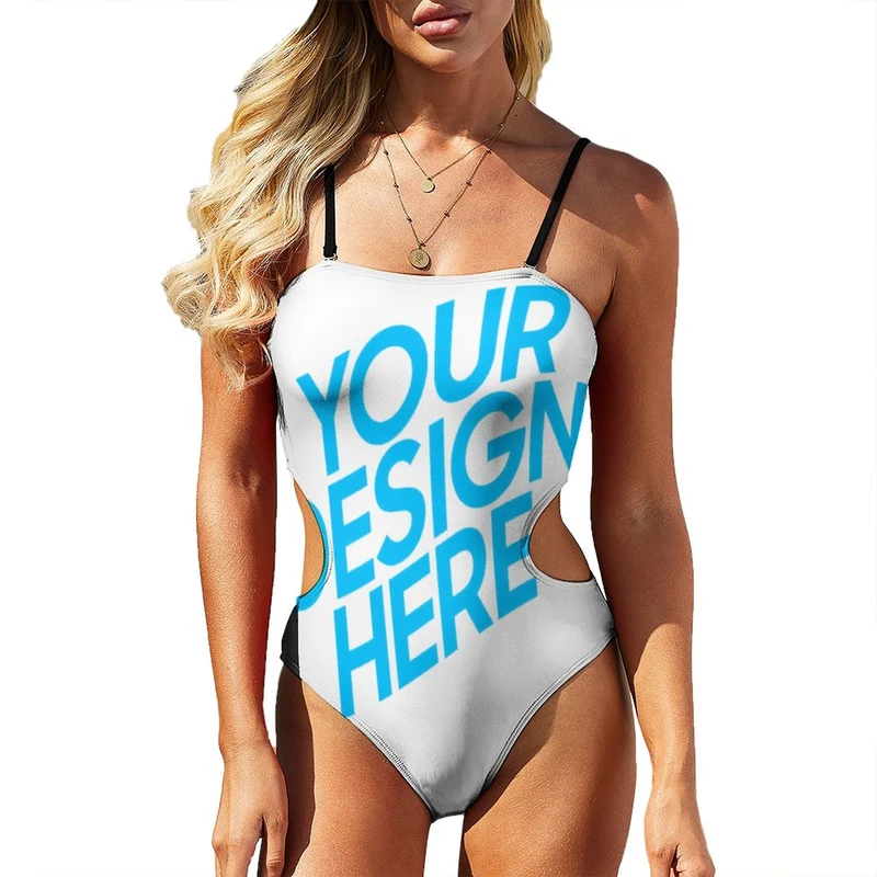 Maillot de bain Cut-Out sexy femme chic 1 pièce personnalisé avec photo logo motif texte