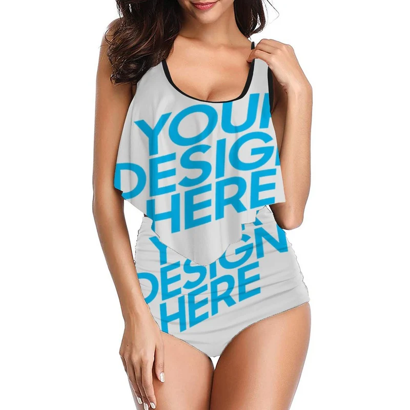 Maillot de bain push-up personnalisé femme 2 pièces avec photo texte