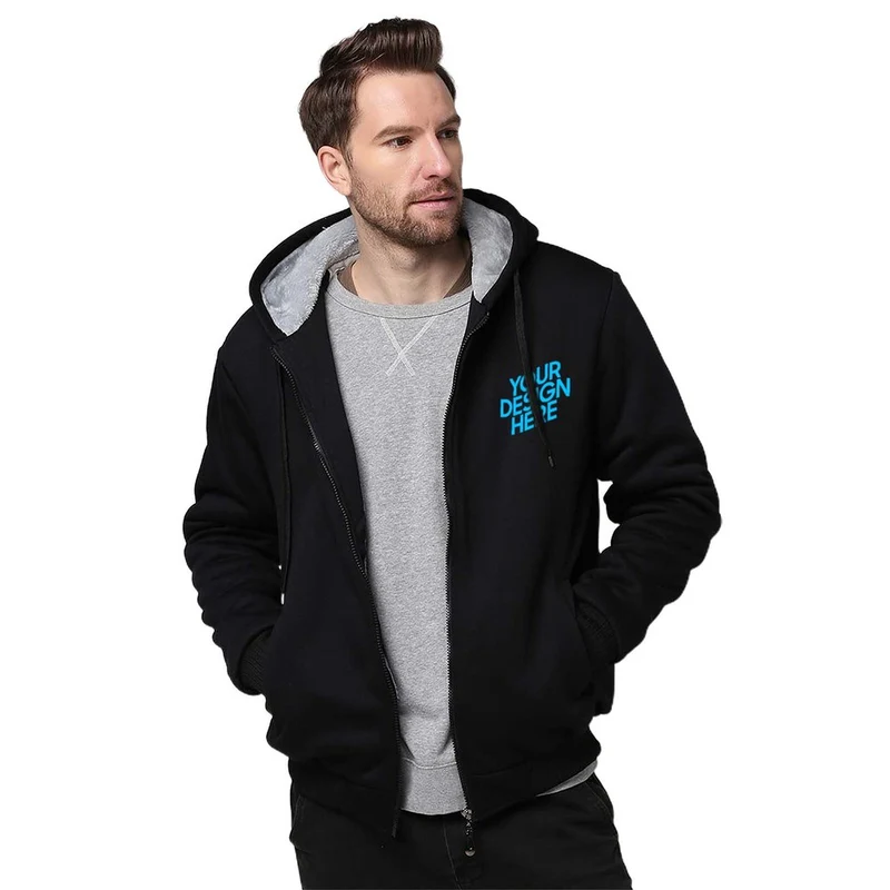 Sweat à capuche zippé veste zippée homme personnalisé avec photo texte