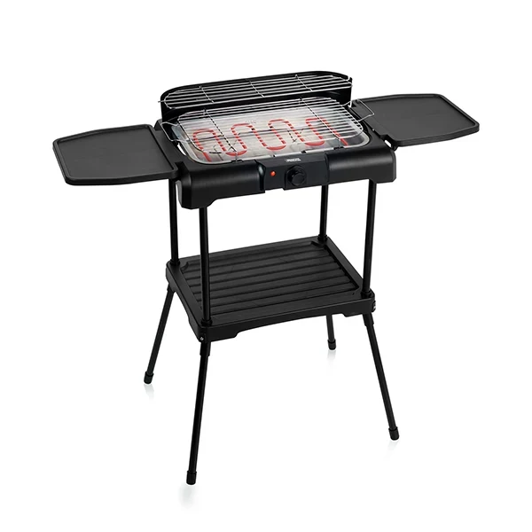 Barbecue électrique tables latérales pliantes 2200 W Princess