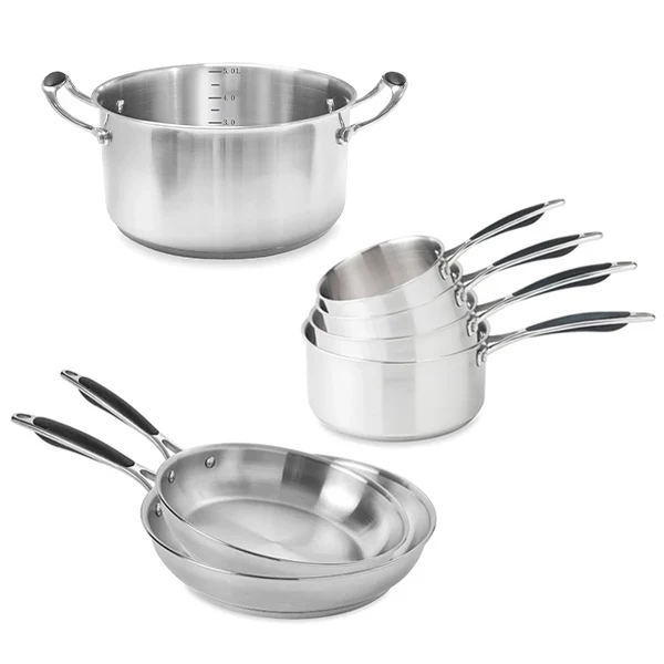 Batterie de cuisine 7 pièces tout inox Excell’Inox Mathon