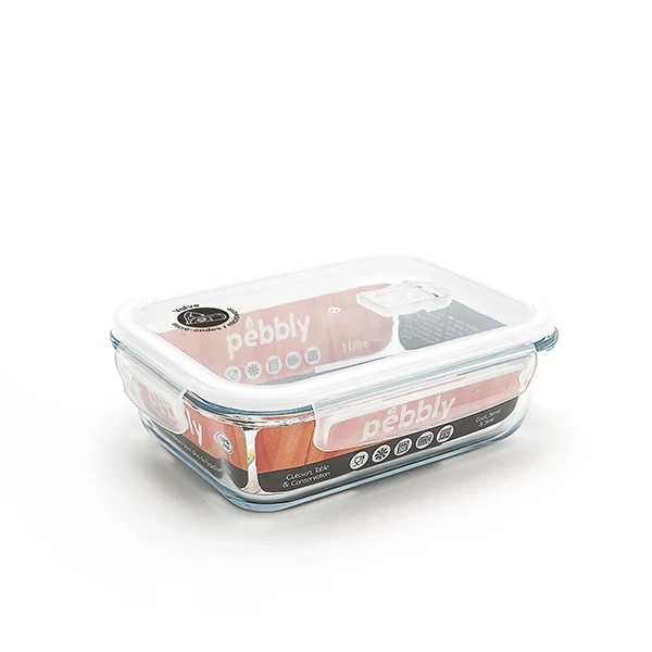 Boîte rectangulaire en verre 1L Pebbly