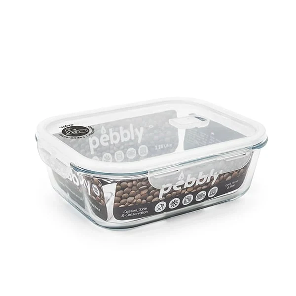Boîte rectangulaire en verre 2,25 L Pebbly