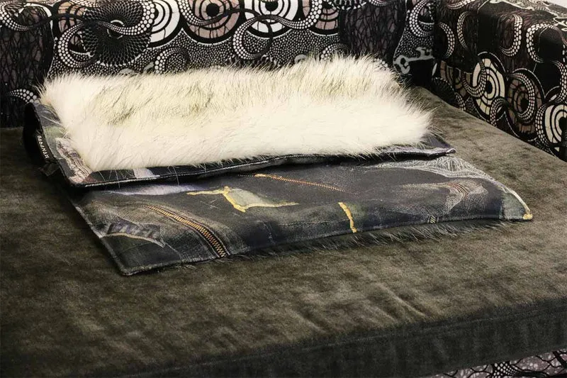 Couverture pour chien « Metis » Blue Ice - Tissu Jean-Paul Gaultier