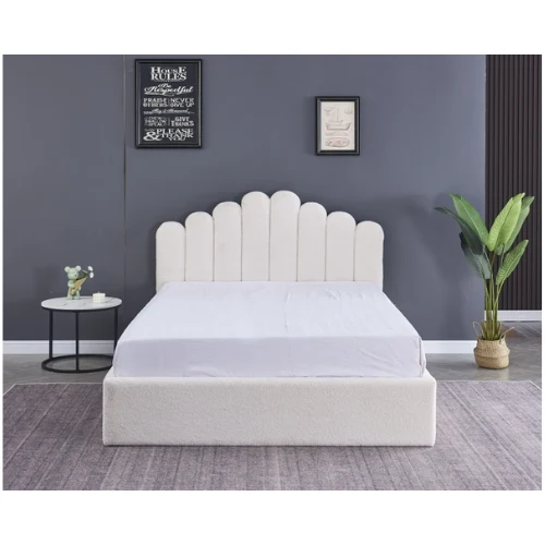 LIT DOHA VELOURS DOUDOU AVEC COFFRE 140X190CM EURODESIGN 746DD140
