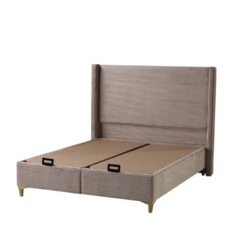 LIT COFFRE VENUS COTELE TAUPES 140x190CM EURODESIGN VENUSTAUPE140