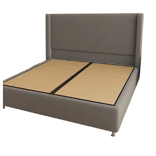 LIT COFFRE COCO BOX VELOURS GRIS 140x190CM EURODESIGN COCO-VG-90