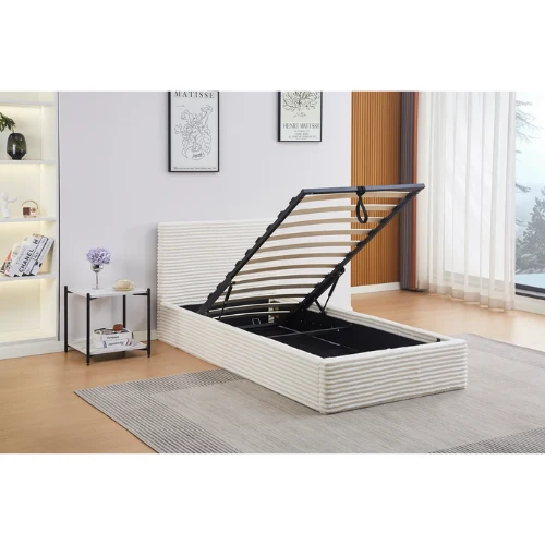 LIT COFFRE MAIA COTELE ECRU 90x190CM EURODESIGN L91CT-EC90