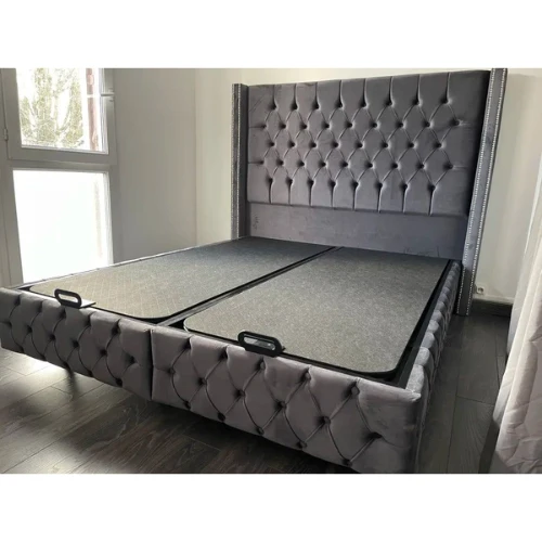Lit coffre BOX clouté 160×200 cm EURODESIGN CLOU-VAN-160