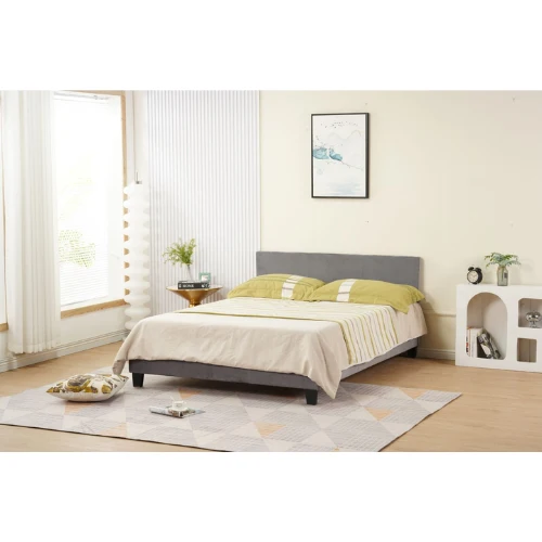LIT MELBOURNE VELOURS GRIS 160X200 EURODESIGN 712VBE160