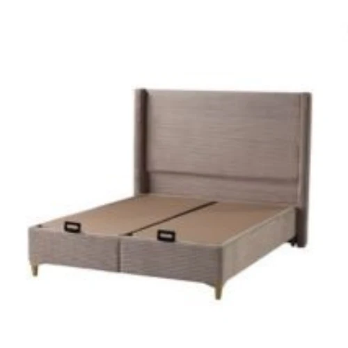 Lit coffre VENUS COTELE TAUPE 140X190CM
