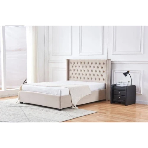 LIT ERES CAPITONNE VELOURS MOKA 160x200 cm EURODESIGN 729M160