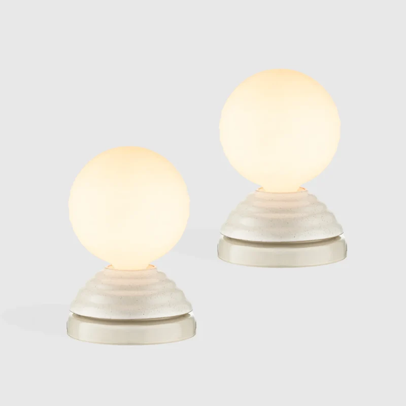 Wake Sleep Light in Pebble White - Set of 2